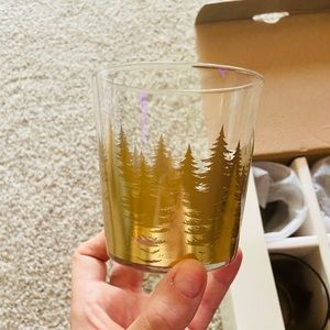 Gold gilded tree whisky glasses